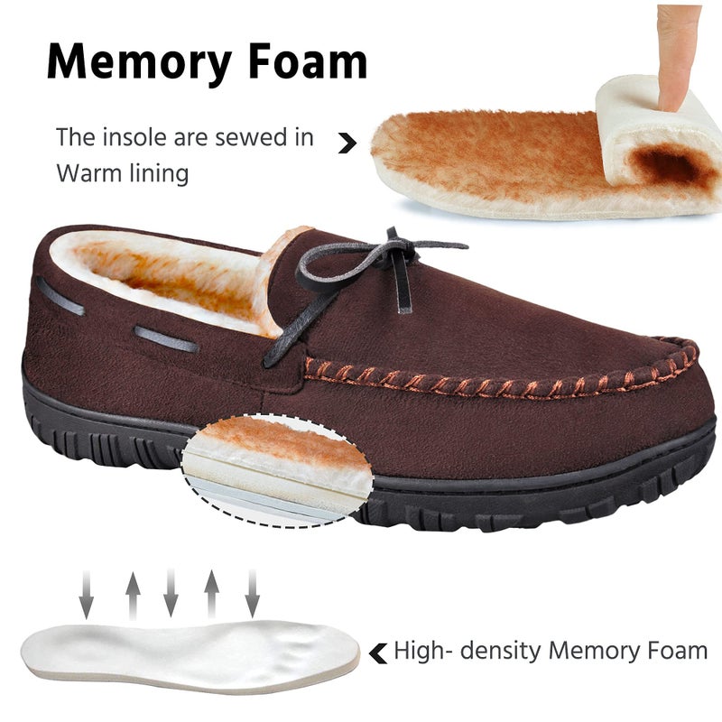 MIXIN Mens Slippers Indoor Outdoor Memory Foam House Shoes Anti-Slip Moccasins Slippers for Men - Image 3
